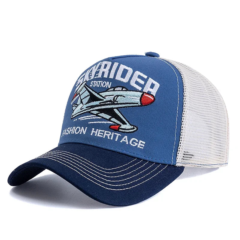 Sky Rider Embroidered Breathable Mesh Baseball Cap