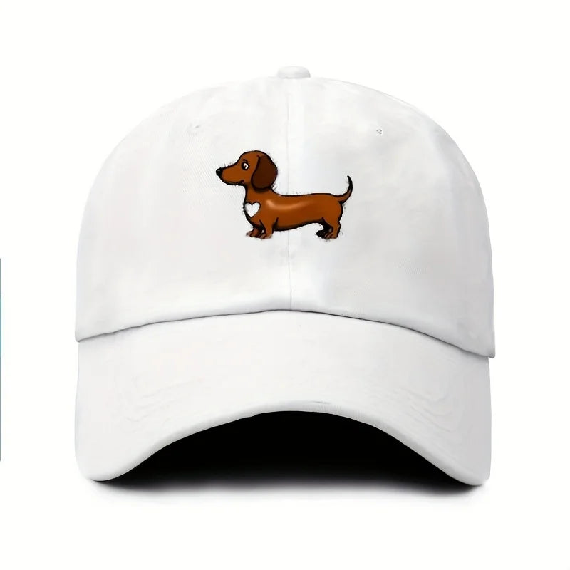 Cute Sausage Dog Printed Adjustable Baseball Cap