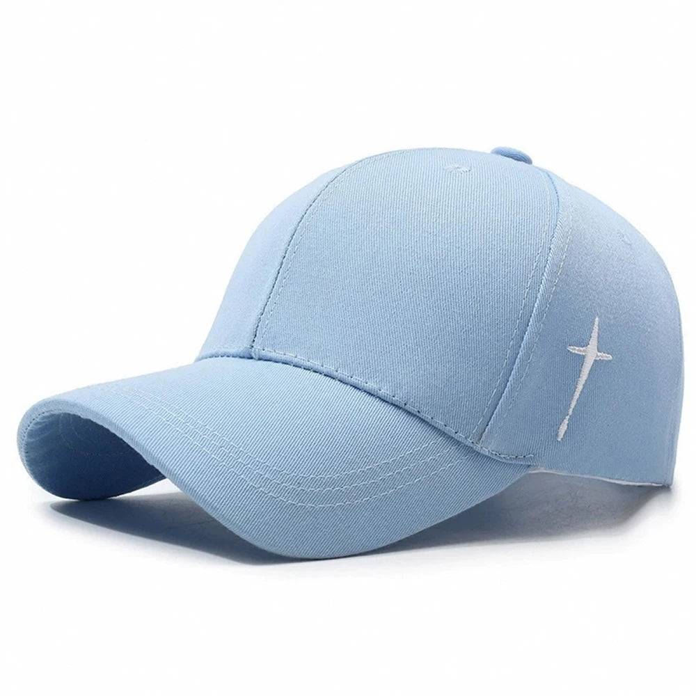 Water Drop Cross Embroidered Snapback Baseball Cap