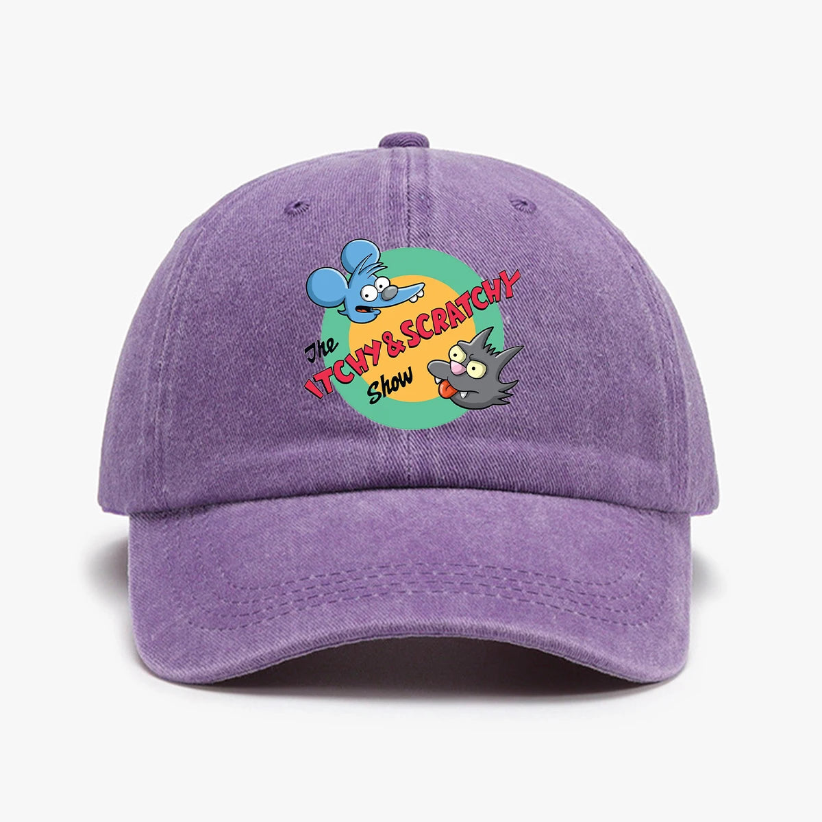 Retro Washed Distressed Print Baseball Cap