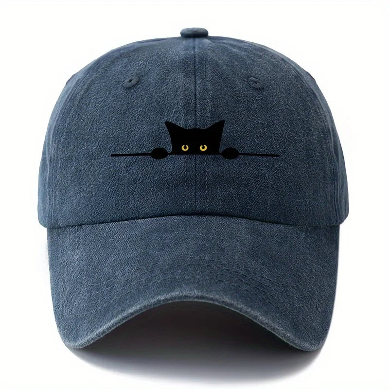 Cartoon Cat Printed Adjustable Baseball Cap