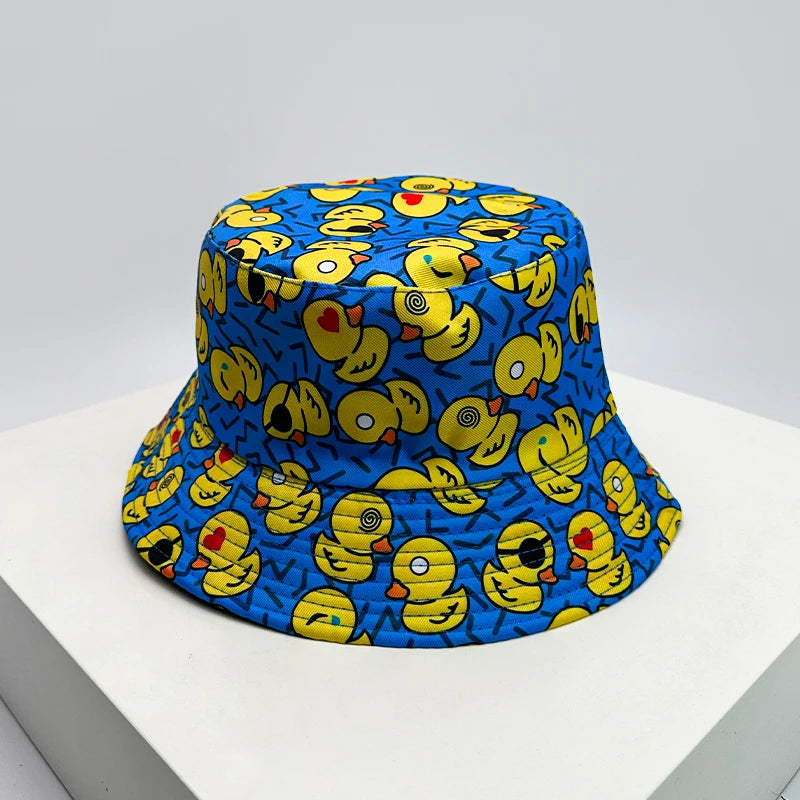 Yellow Duck Reversible Cartoon Bucket Hat