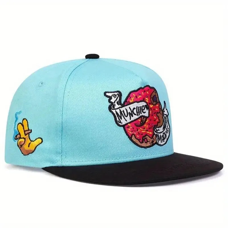 Doughnut Embroidered Snapback Cap