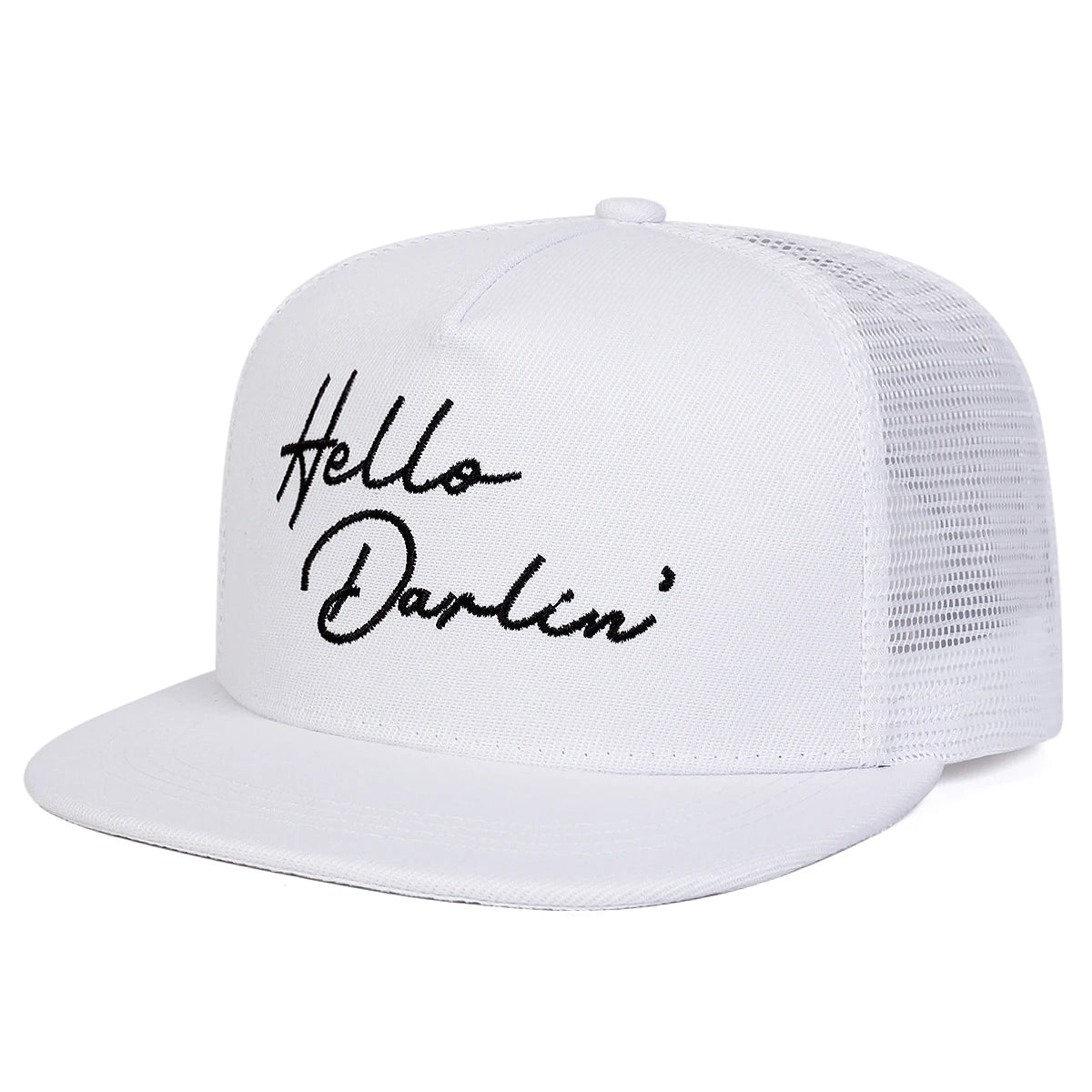Unisex Hello Darlin Letter Embroidery Hip-hop Net Hats
