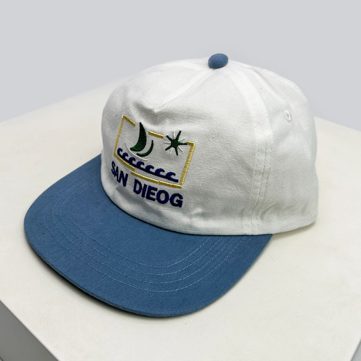 Retro Color Block Letter Embroidery Hip Hop Cap