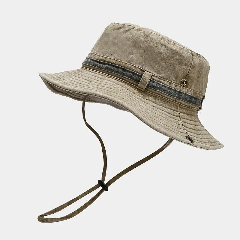 Solid Cotton Unisex Travel Bucket Hat