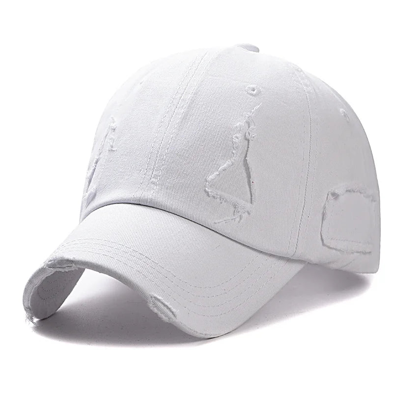 Trendy Worn Hole Streetwear Snapback Baseball Cap