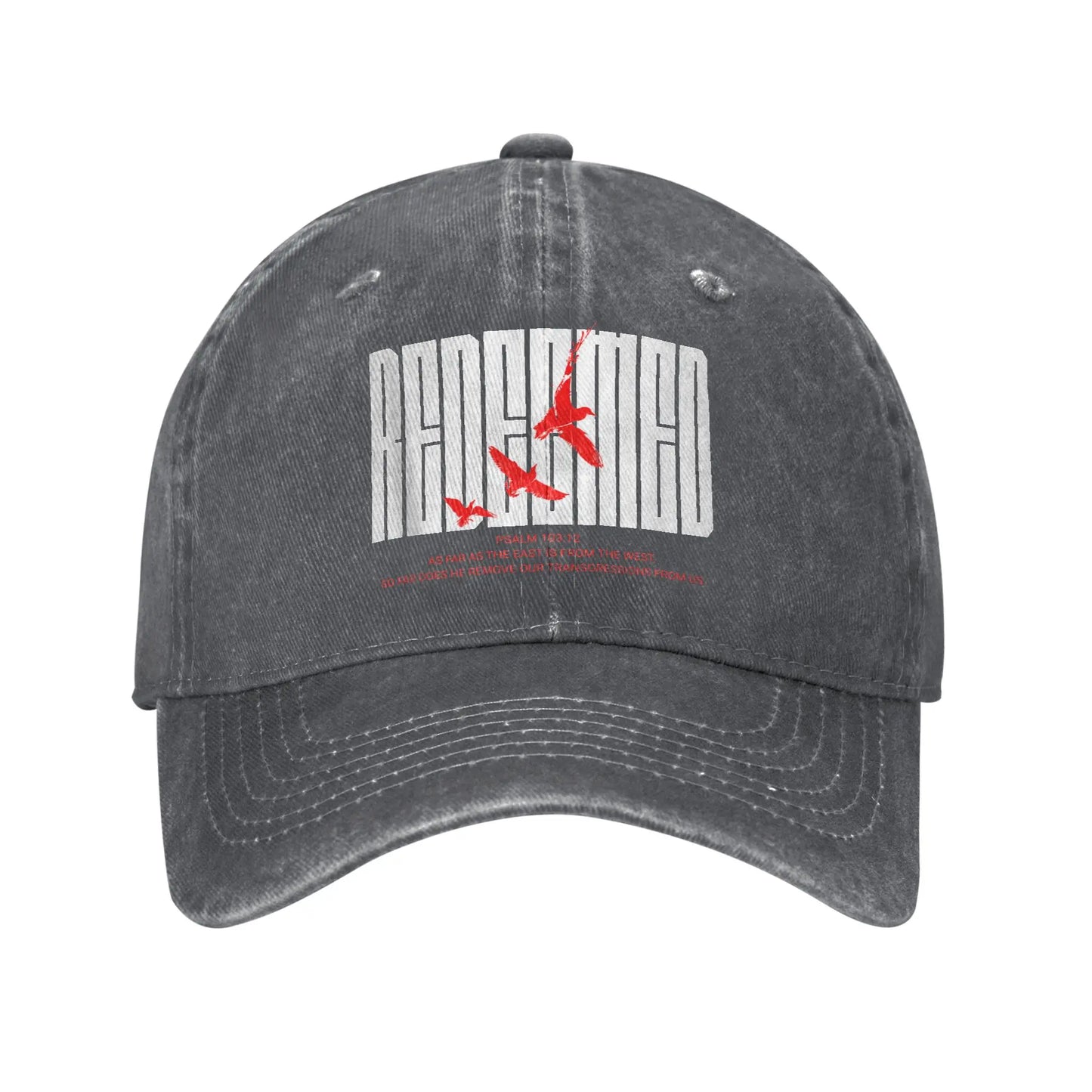 Redeemed Christian Distressed Denim Washed Baseball Cap