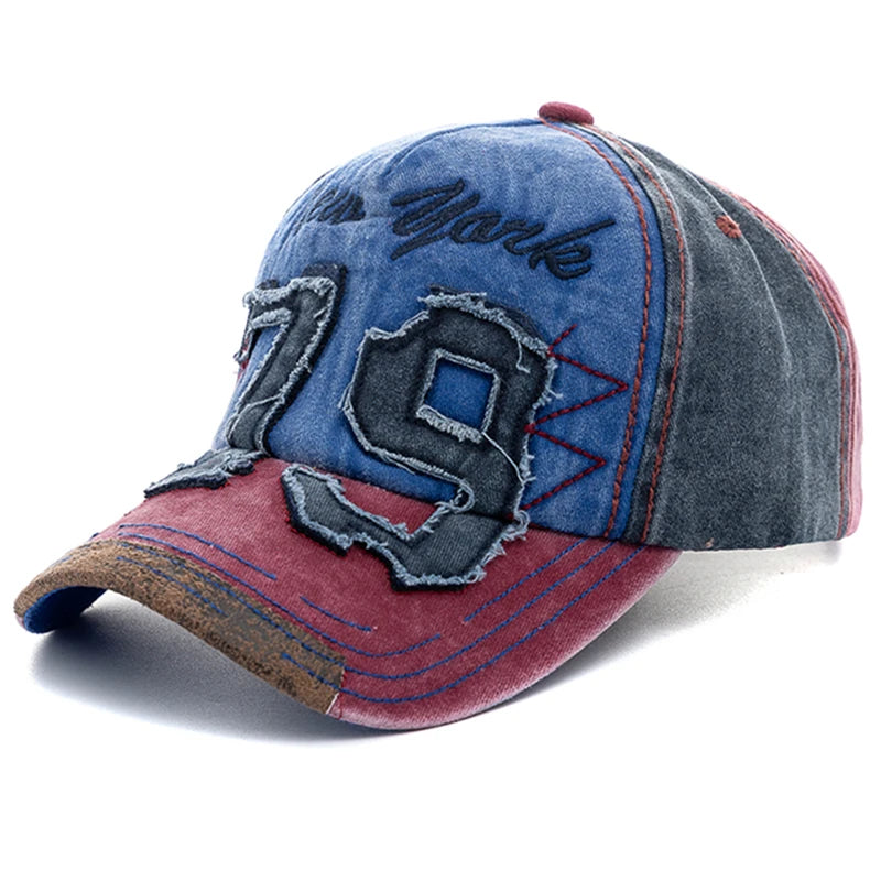 Letter Embroidered Washed Cotton Adjustable Baseball Hat