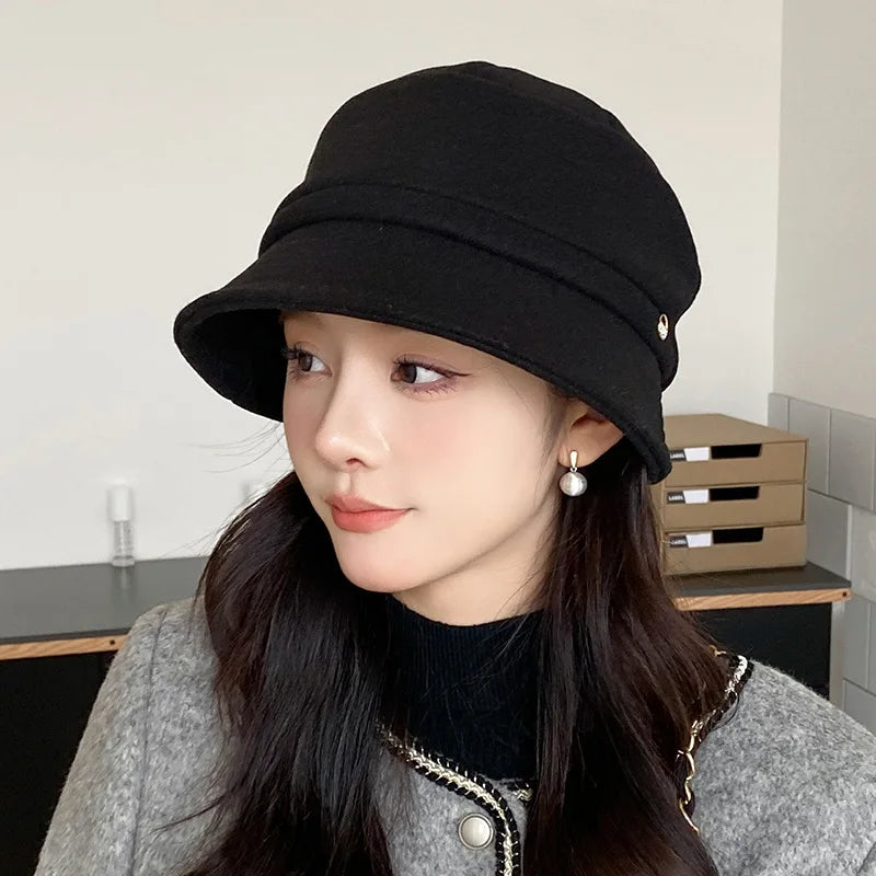 Soft Brim Metal Label Fashion Bucket Hat