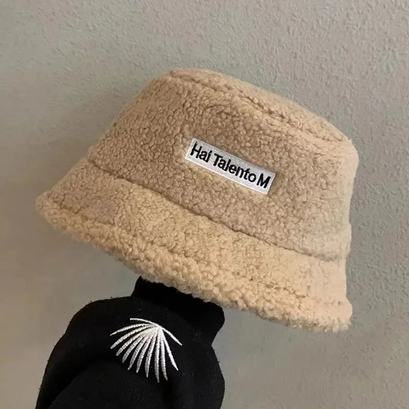 Korean Lamb Wool Retro Cute Bucket Hat