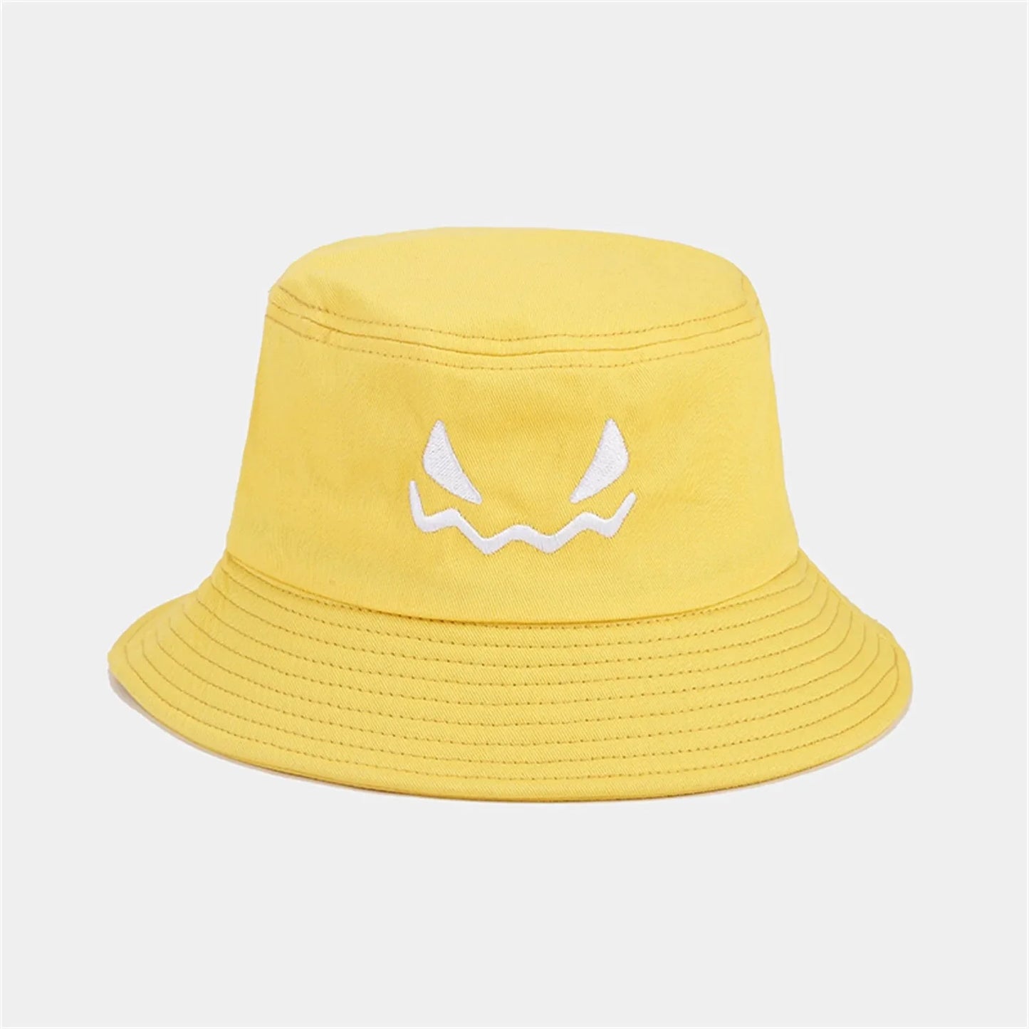 Halloween Pumpkin Embroidery Bucket Hat Double Sides