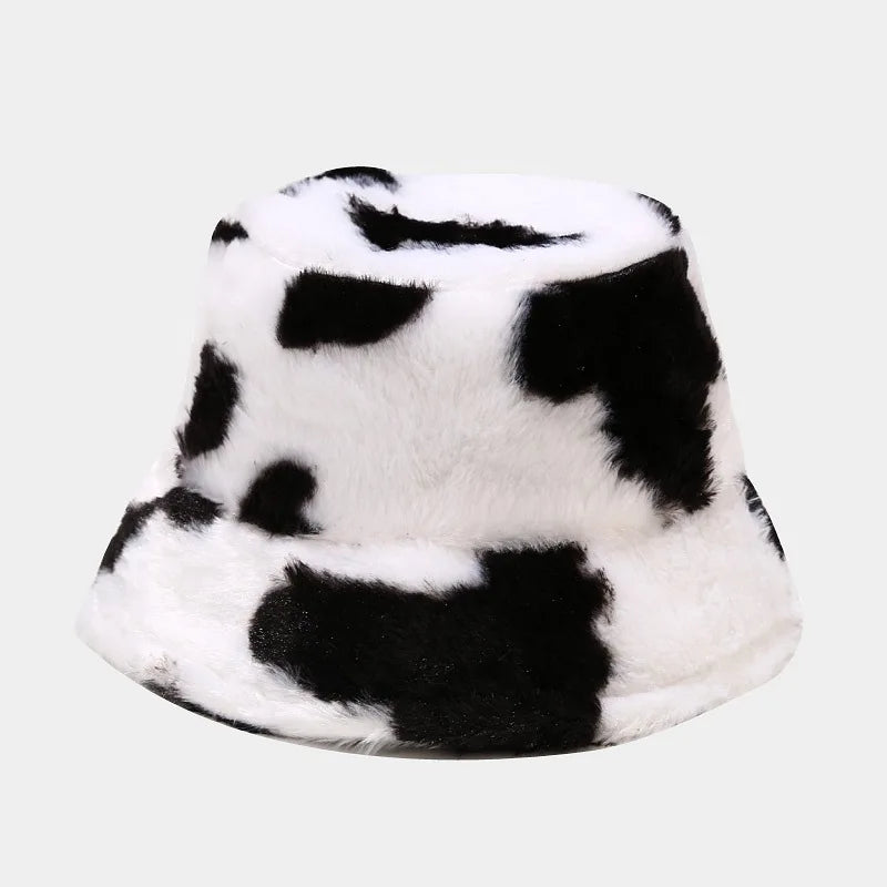 Panda Faux Fur Bucket Hat