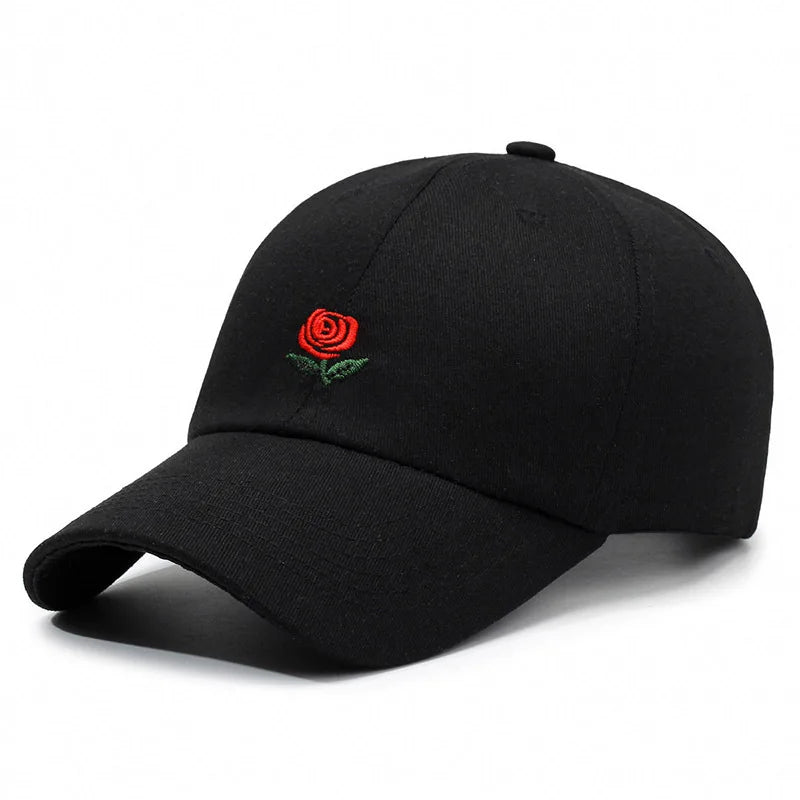 Rose Letter Embroidered Spring Baseball Cap