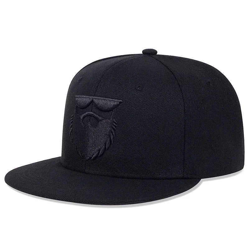 Unisex Embroidered Vintage Beard Snapback Cap