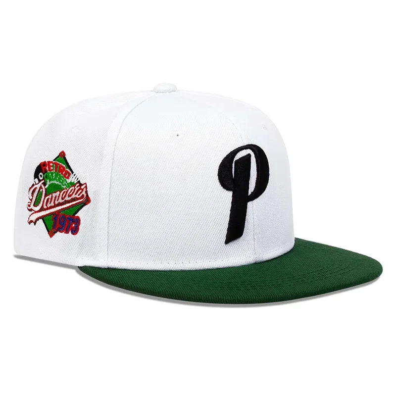 Unisex P Letter Embroidered Snapback Cap Outdoor Sports
