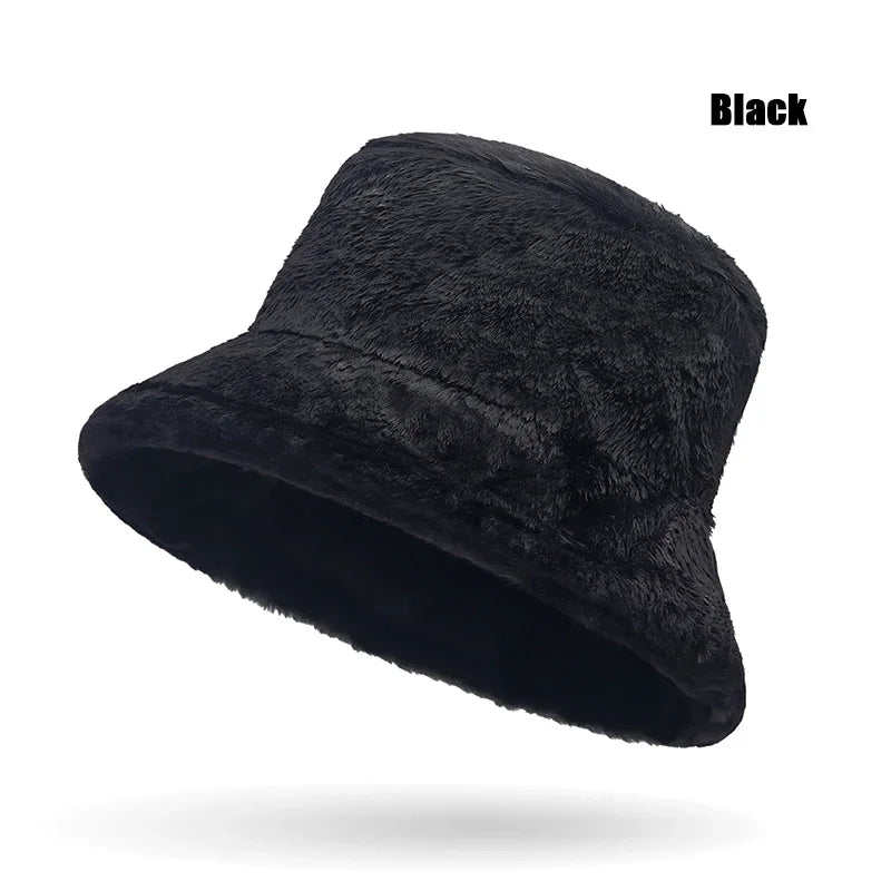 Women's Thickened Plush Leopard Bucket Hat