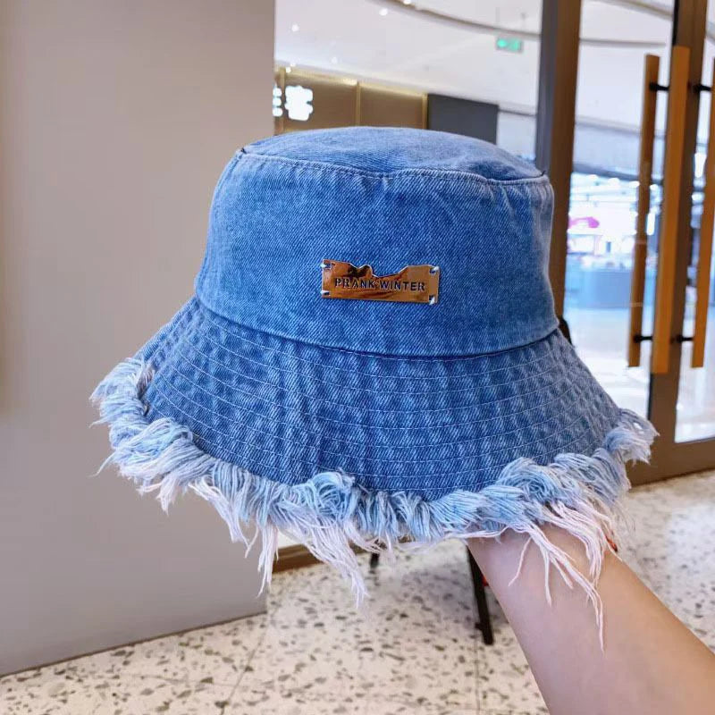 Korean Vintage Denim Bucket Hat
