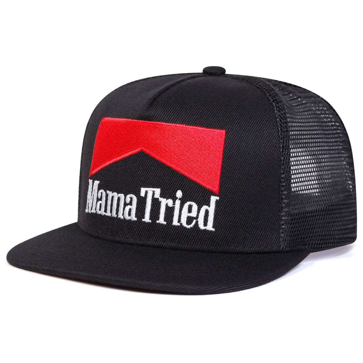 Unisex Mama Tried Embroidery Mesh Snapback Cap