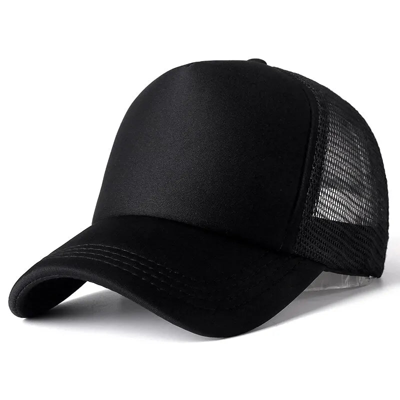 Plain Mesh Snapback Trucker Baseball Cap