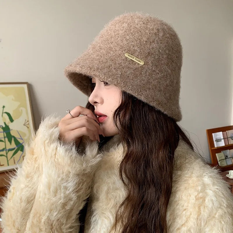 Women's Oversized Sherpa Winter Bucket Hat