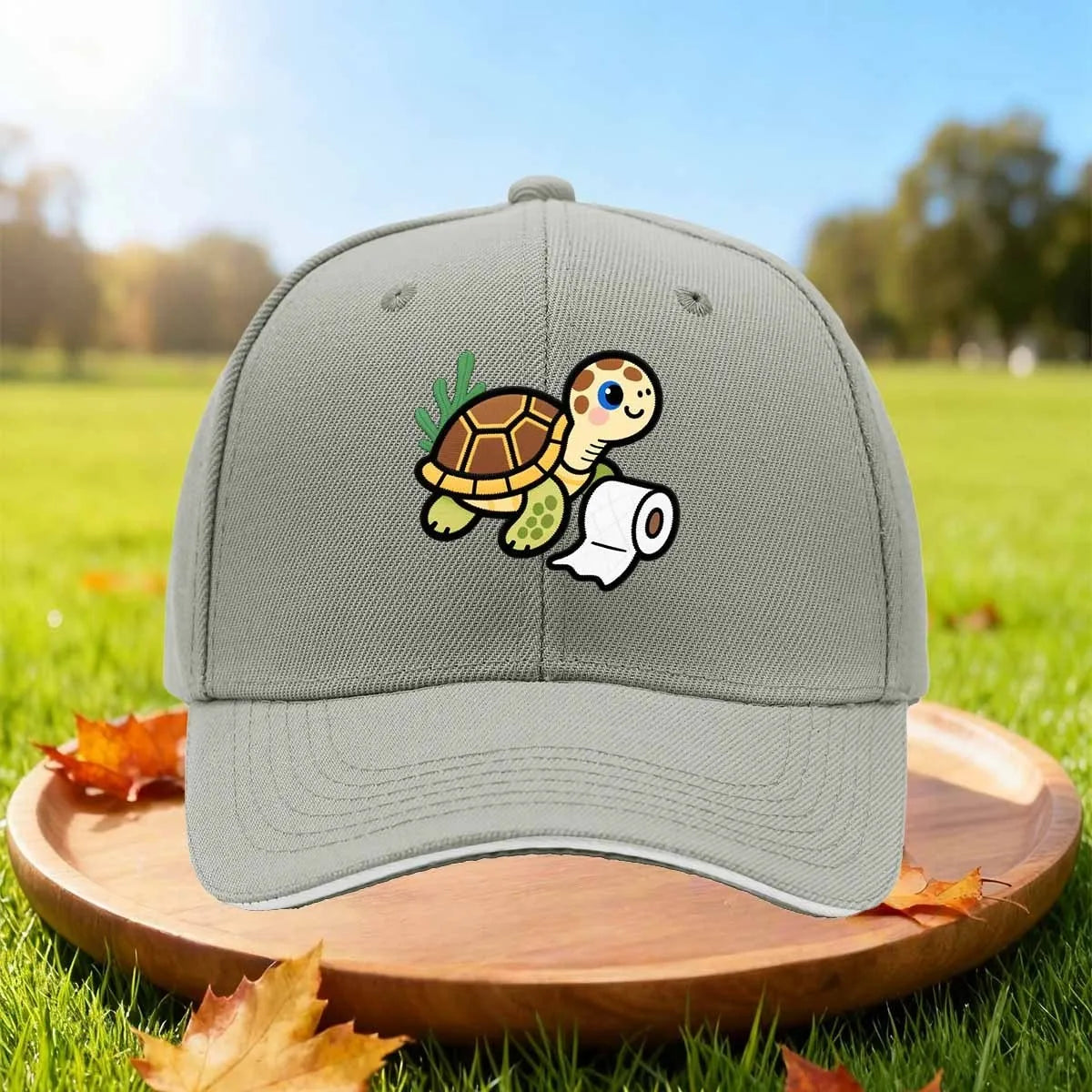 Cute Turtle Toilet Paper Graphic Snapback Baseball Cap