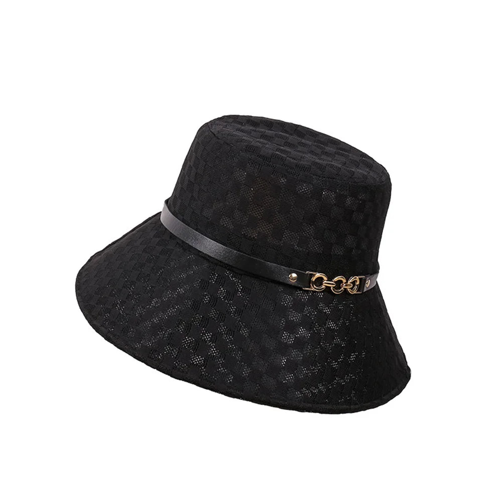 Women Plaid Travel Bucket Hat