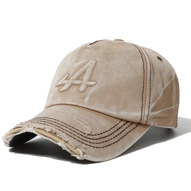 Letter-A Embroidered Washed Cotton Baseball Cap
