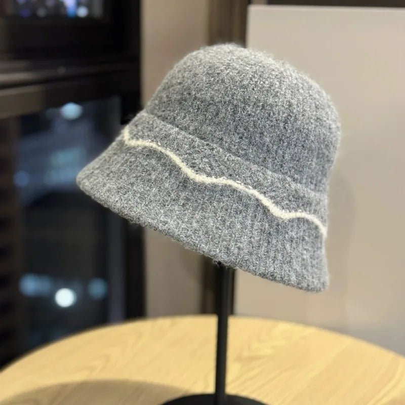 Wool Knitted Warm Autumn Winter Bucket Hat