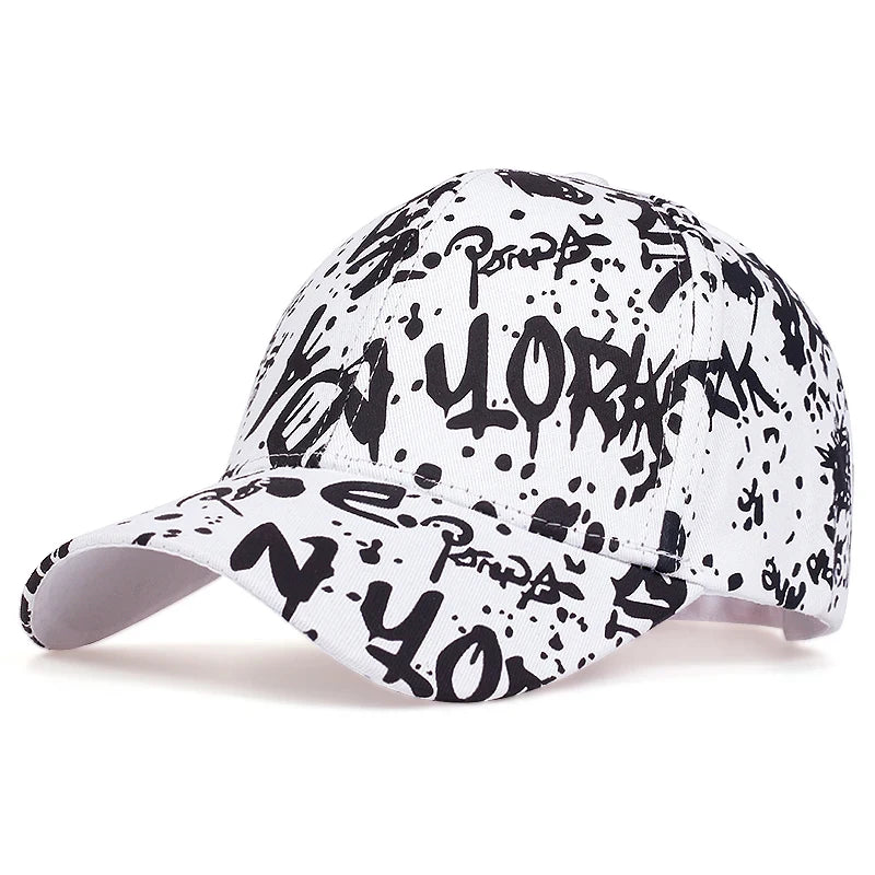 Letter Graffiti Print Adjustable Baseball Cap
