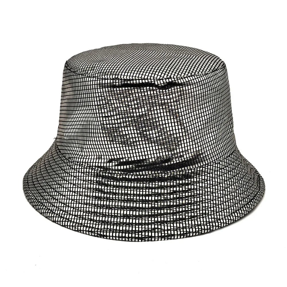 Golden Silver Plaid Bucket Hat