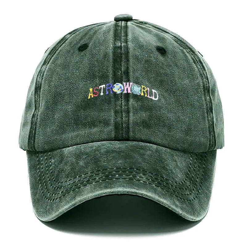 Astro Style Embroidery Vintage Cotton Baseball Cap