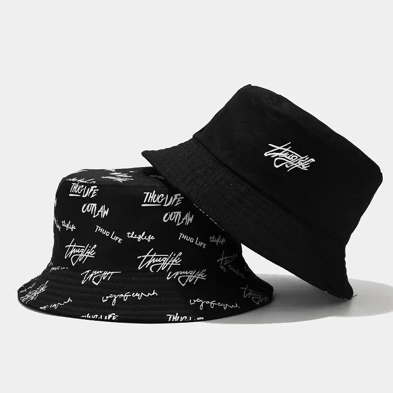 Unisex Style Trendy Versatile Double-Sided Printed Fisherman Hat