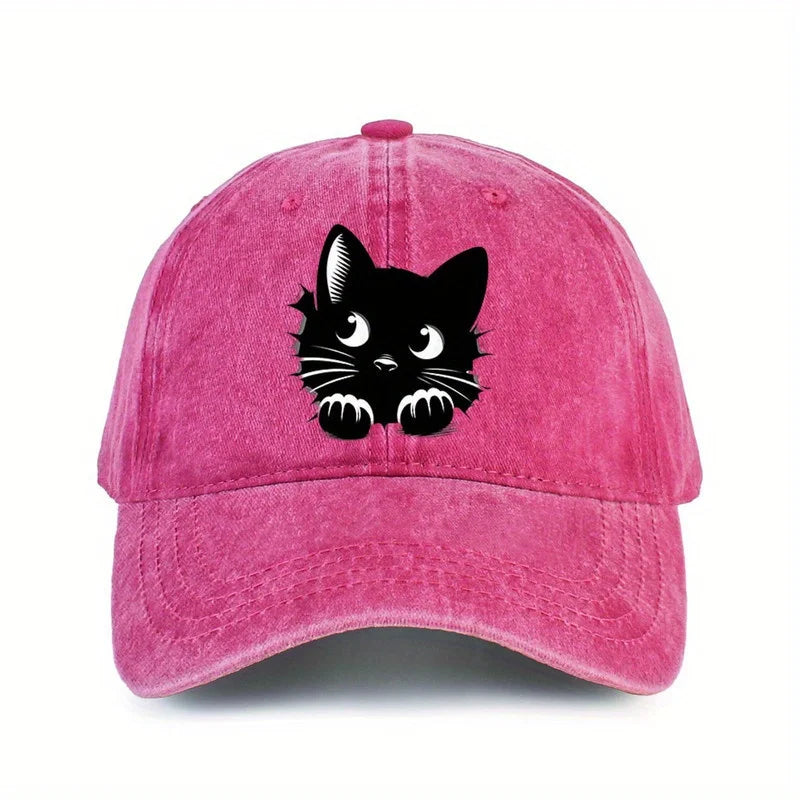 Cute Cat Print Adjustable Outdoor Baseball Cap