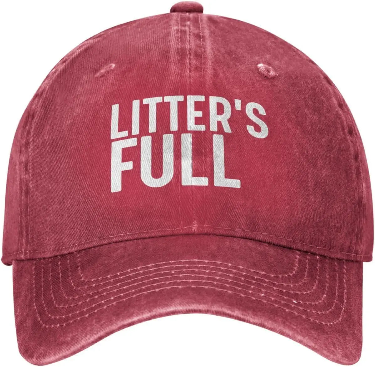 Litters Full Funny Distressed Baseball Cap