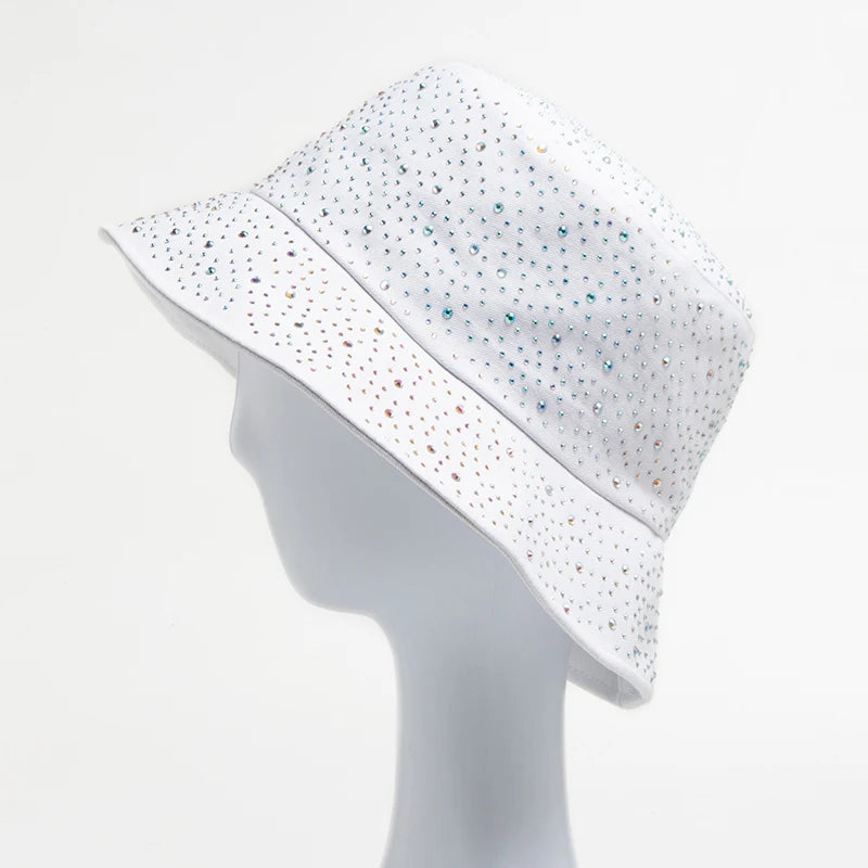 Y2K Rhinestone Cotton Bucket Hat