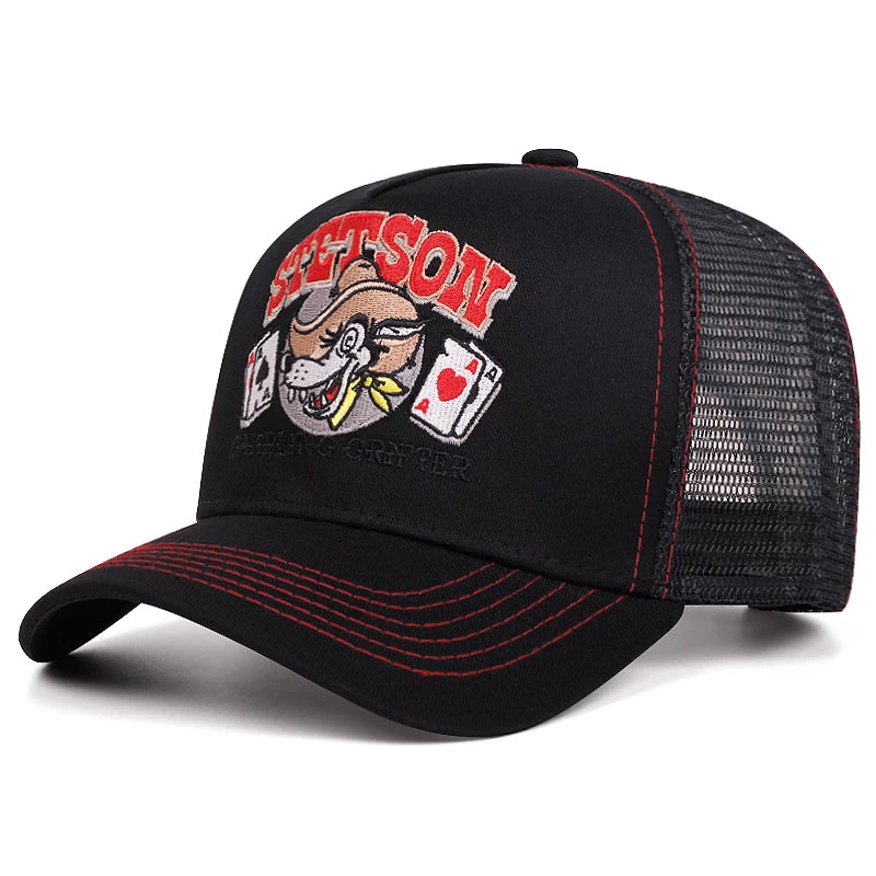 2025 Stetson Wolf Head Mesh Baseball Cap