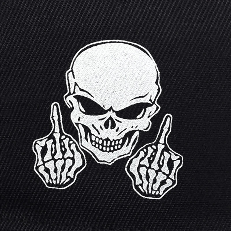 Skeleton Finger Embroidery Hip Hop Snapback Cap