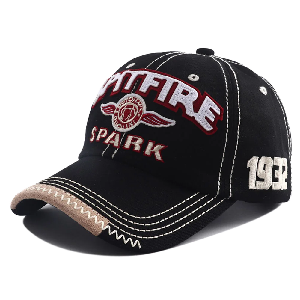Embroidered Letter Spark 1932 Washed Cotton Baseball Cap