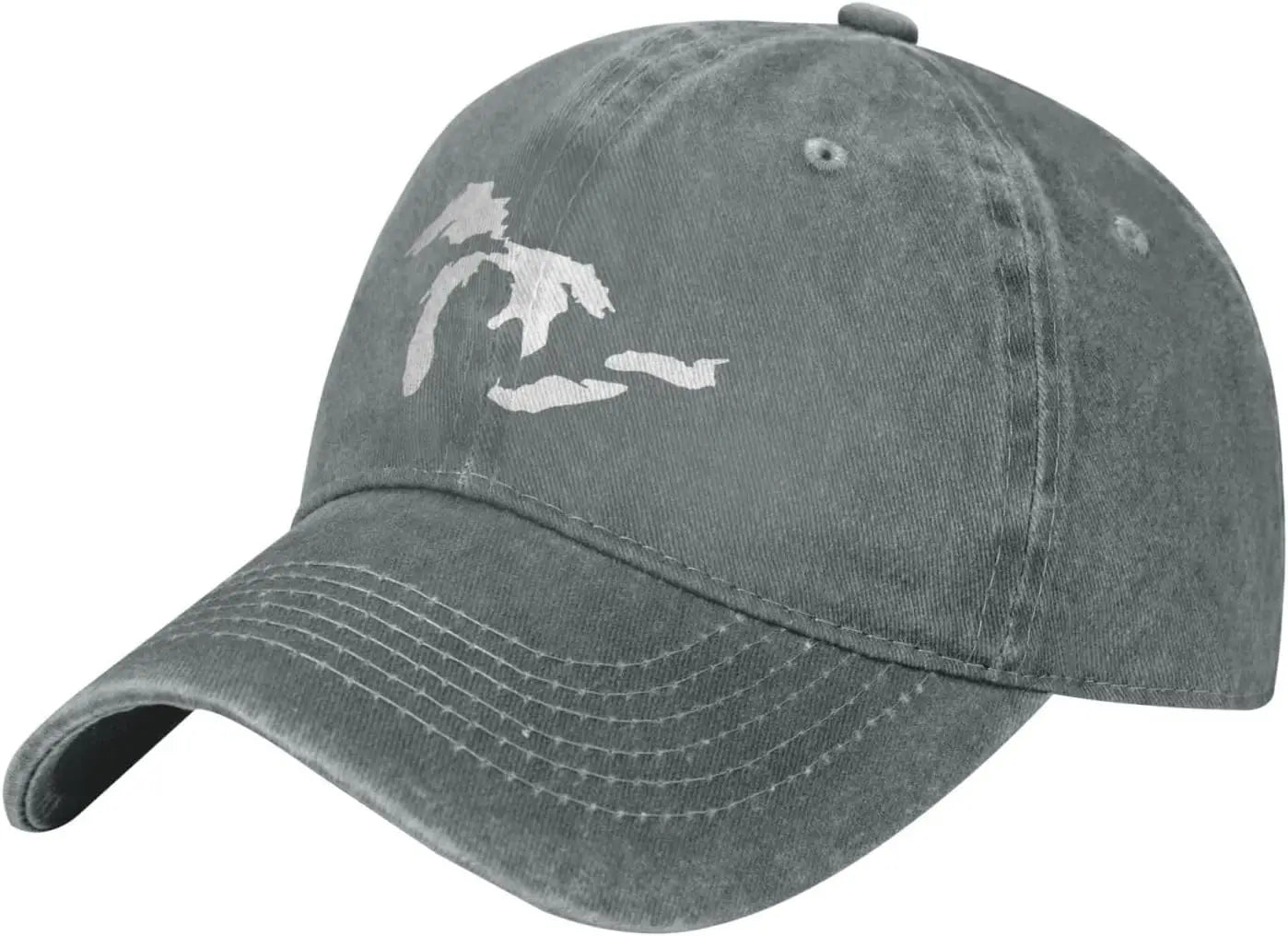 Great Lakes Michigan Outline Washed Baseball Cap