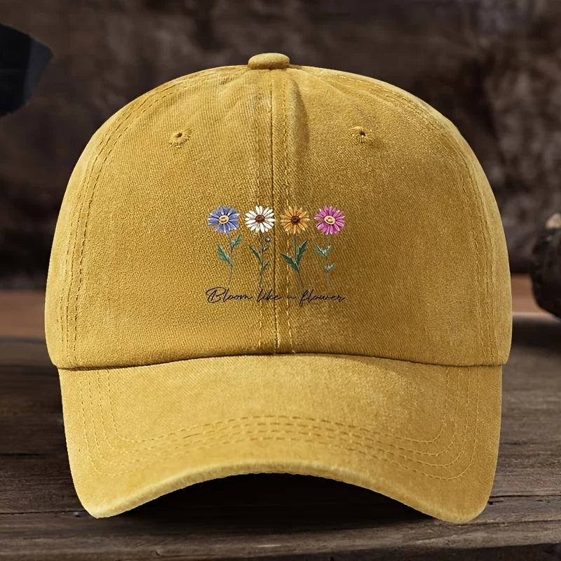 Unisex Floral Print Duckbill Baseball Cap