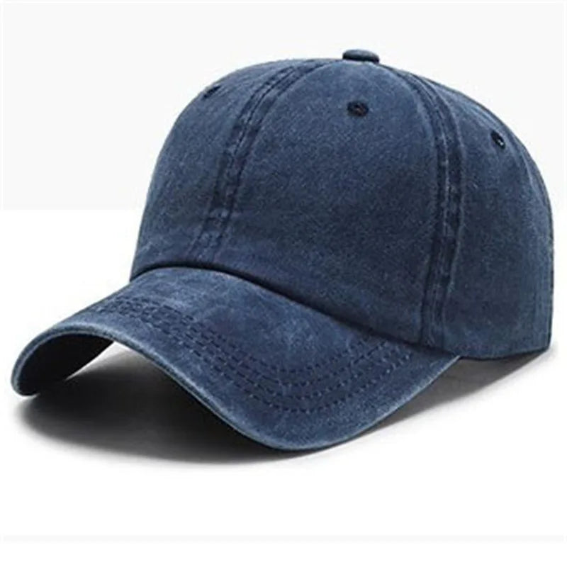 Solid Washed Denim Vintage Baseball Cap
