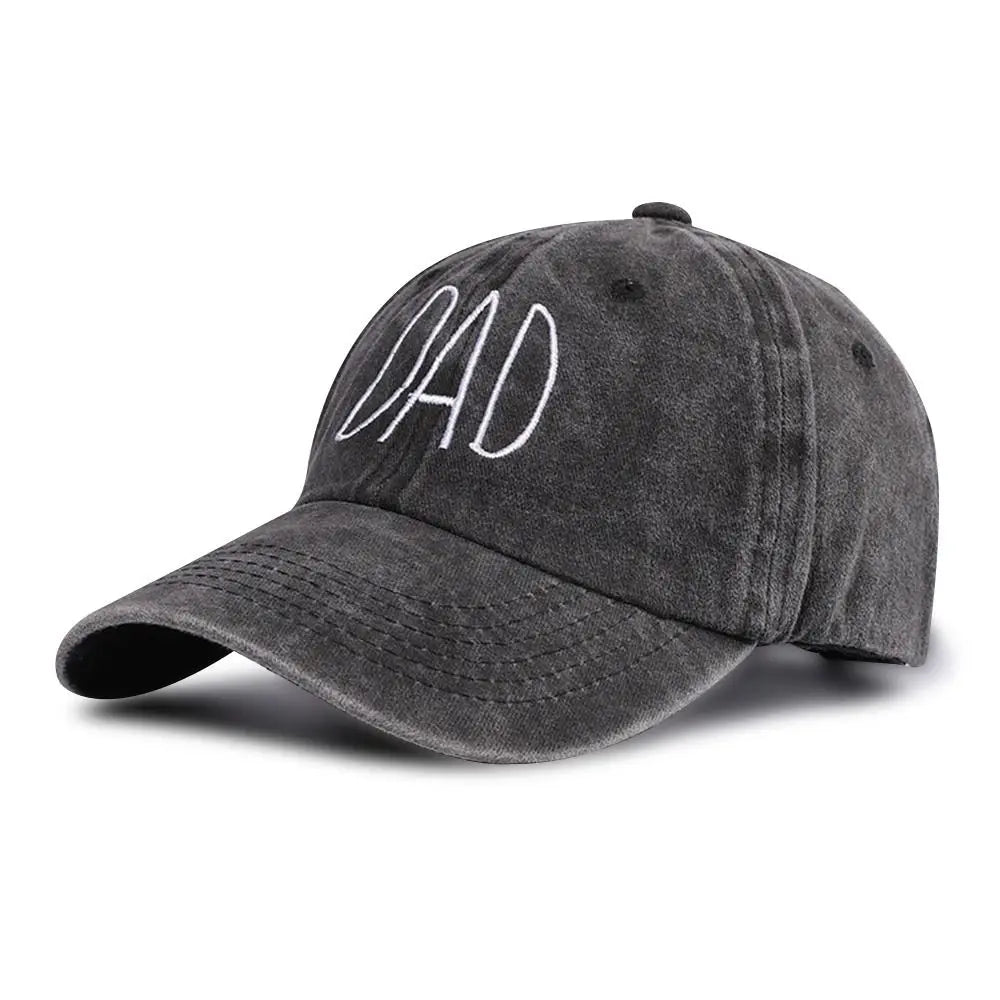 Dad Mom Letter Washed Baseball Cap