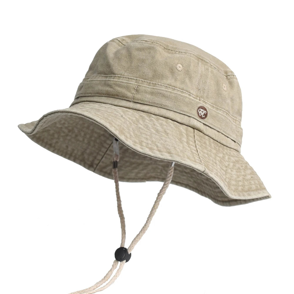 Washed Cotton Bucket Hats Spring Summer