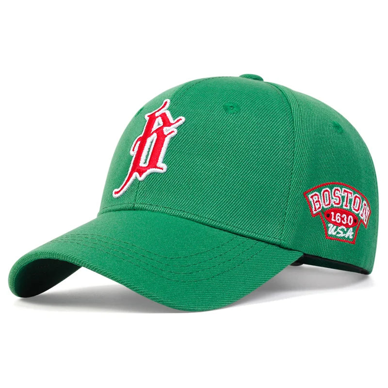 B letter side BOSTON Embroidery Baseball Cap