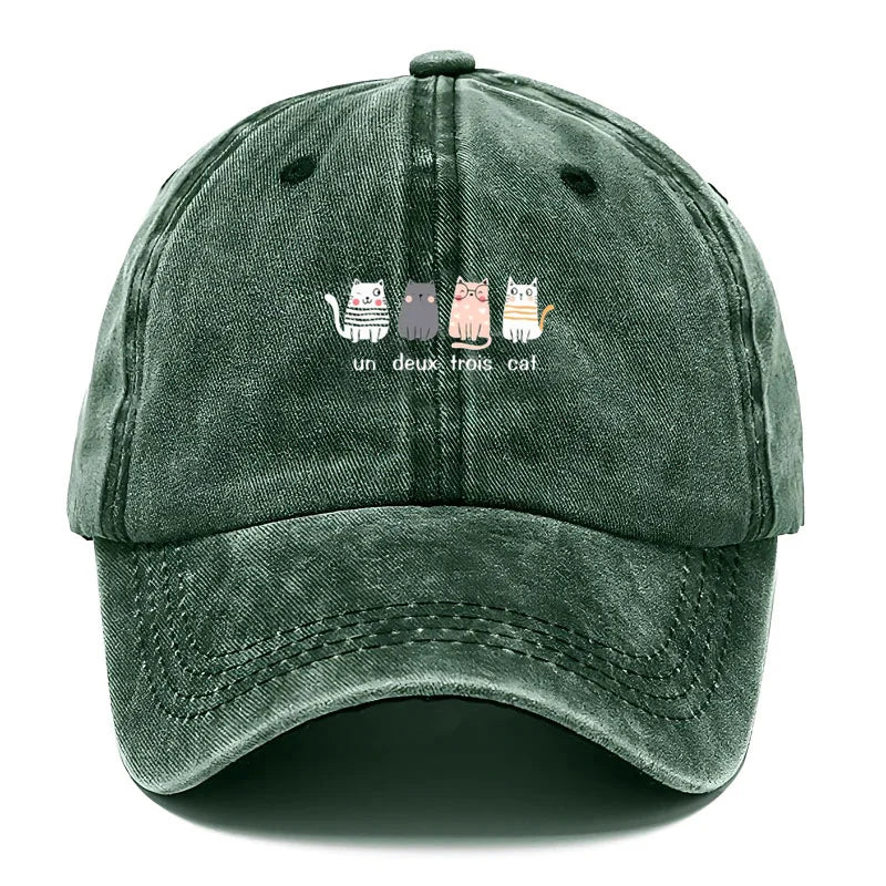 Kittens Vintage Washed Cotton Cute Streetwear Baseball Cap