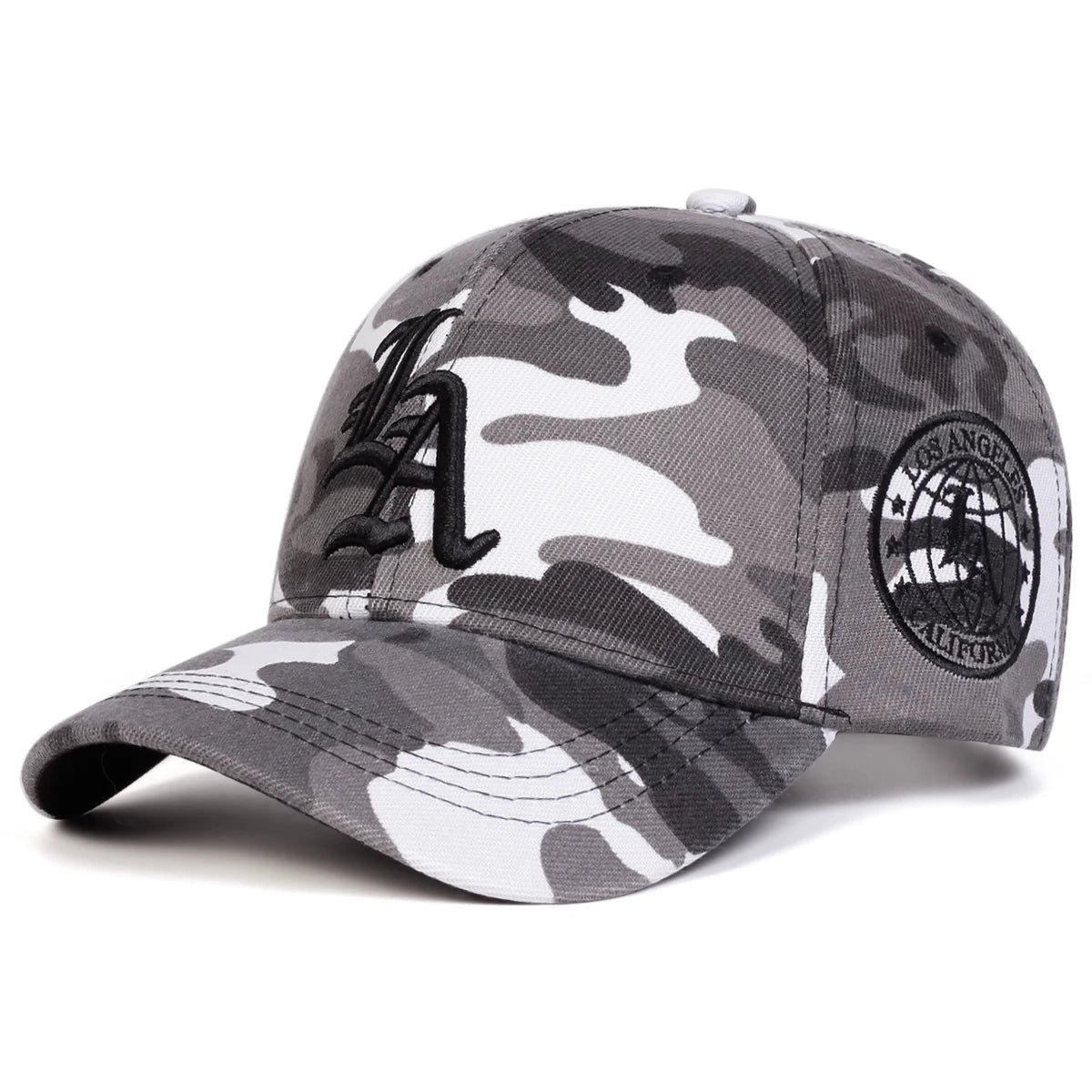 Unisex Gothic LA Camouflage Embroidery Baseball Cap