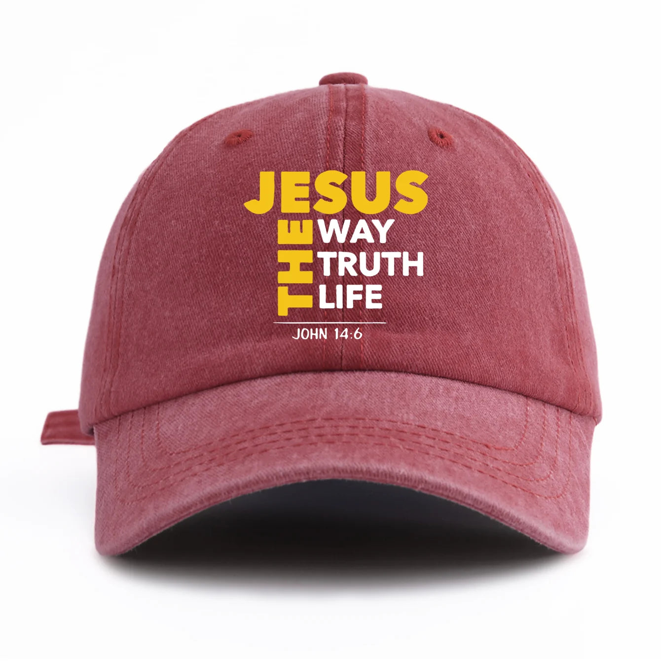 Jesus Cross Print Washed Classic Baseball Cap