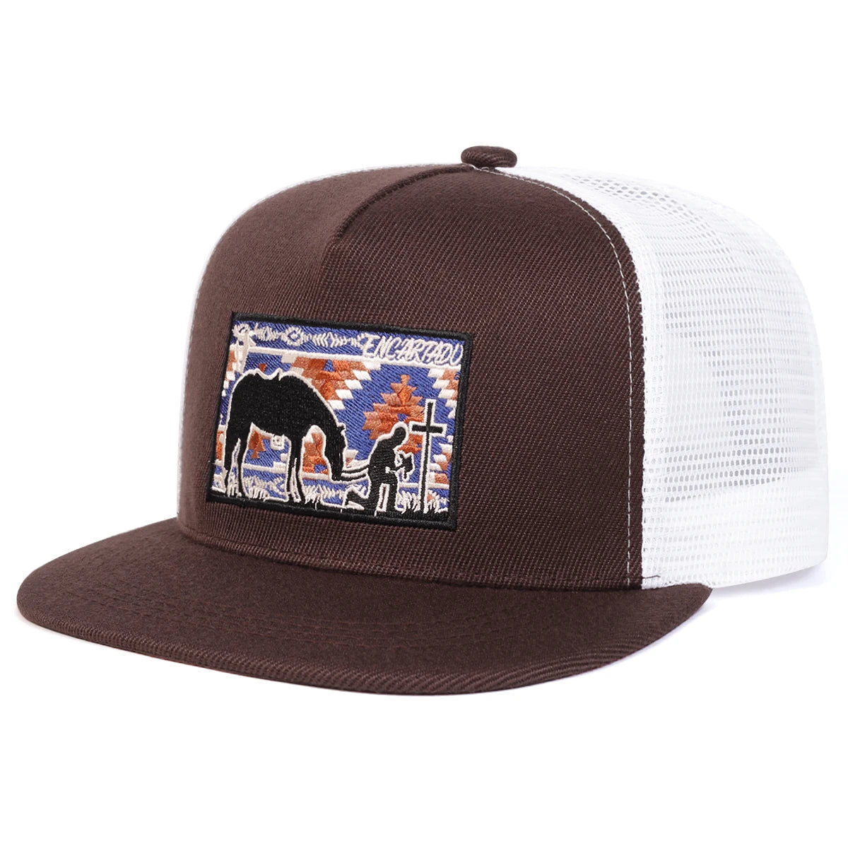 Unisex Horse Cross Embroidery Hip-hop Net Hats