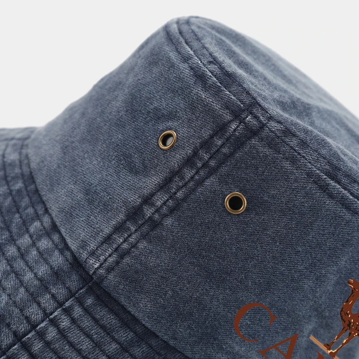 A Fashionable Printed Retro Fisherman Hat With Camel
